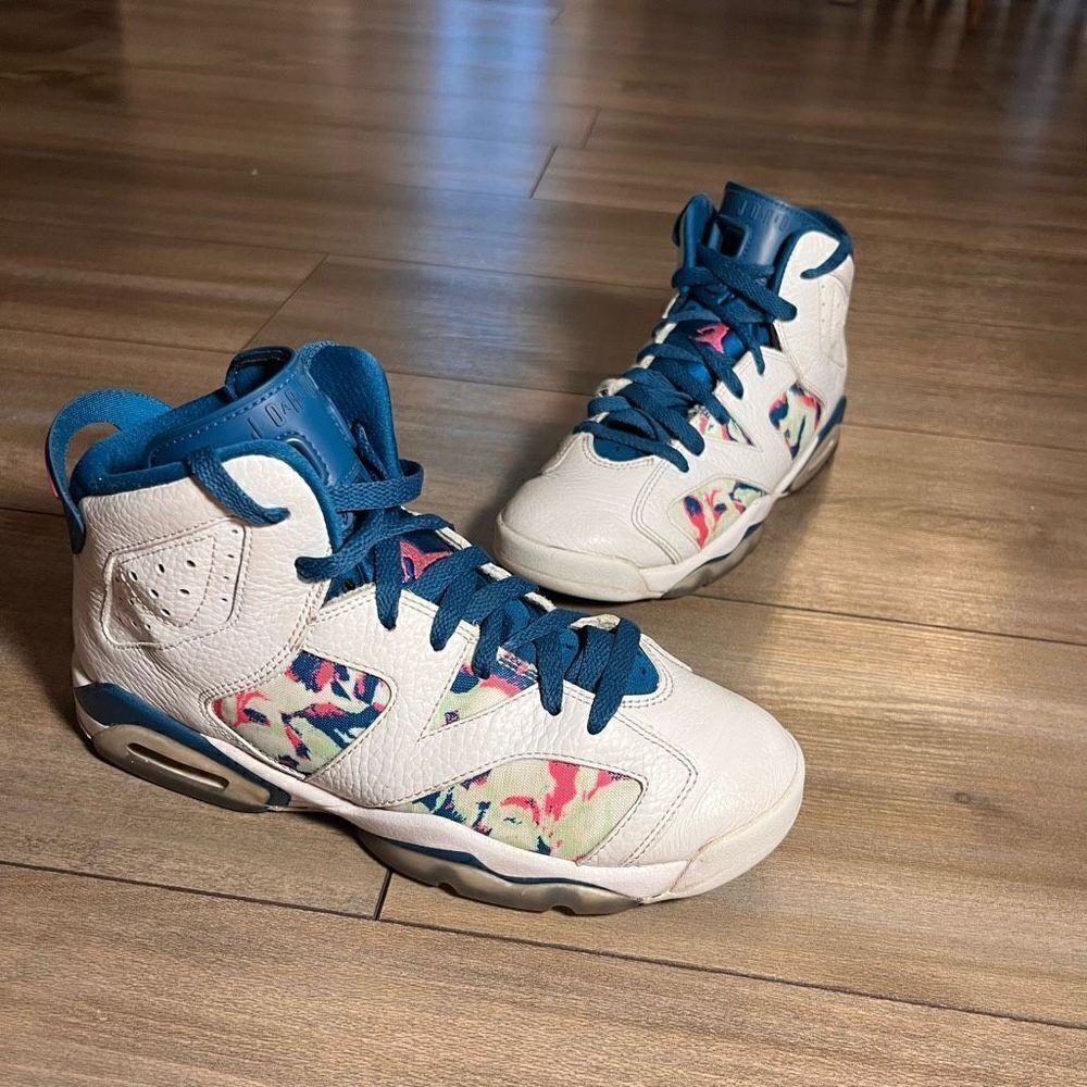 Nike Air Jordan VI 6 Retro Teal Shoe 5Y or Women 6.5